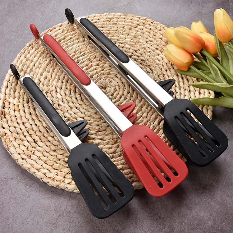 Stainless Steel Silicone Food Spatula Clip Food Clip Barbecue Kitchen Supplies Steak Clip Barbecue Baking Tool